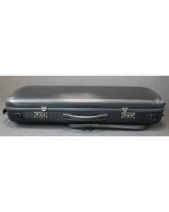 Custodia per viola rettangolare 38-42 cm in policarbonato nera trama carbonio con tasca musica 