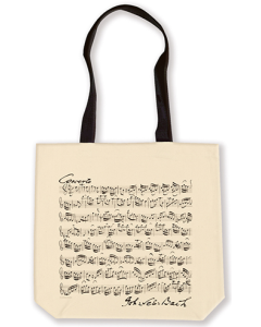 Shopper bianco con spartito in cotone