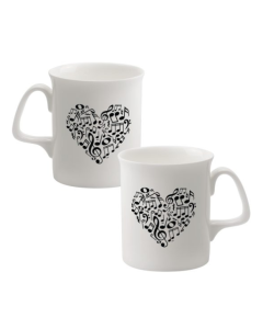 Tazza da tè con cuore di note