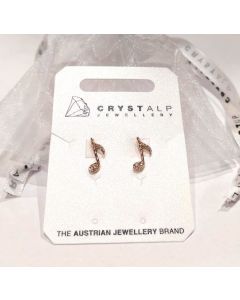 Orecchini con nota in oro rosa con cristalli