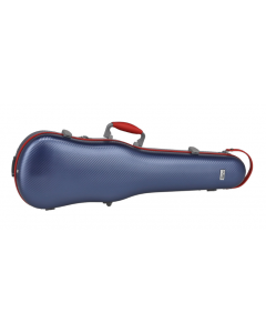 GEWA PURE FUN Custodia sagomata per violino in policarbonato blu con bordo rosso
