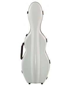 Custodia per violino Tonareli sagomata a forma di violoncello in fibra di vetro bianco perla