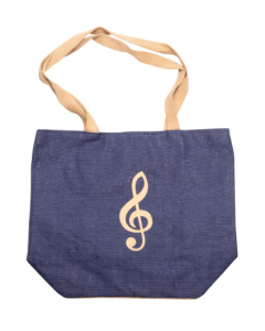 Borsa juta blu con chiave di violino