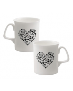 Tazza da tè con cuore di note