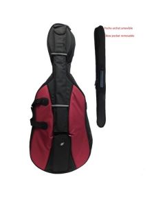 Borsa per violoncello 4/4 Bordeaux / nero con astuccio archetto estraibile